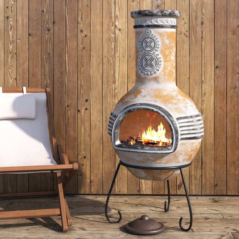 Bloomsbury Market Harward Clay Wood Burning Chiminea & Reviews Wayfair.ca